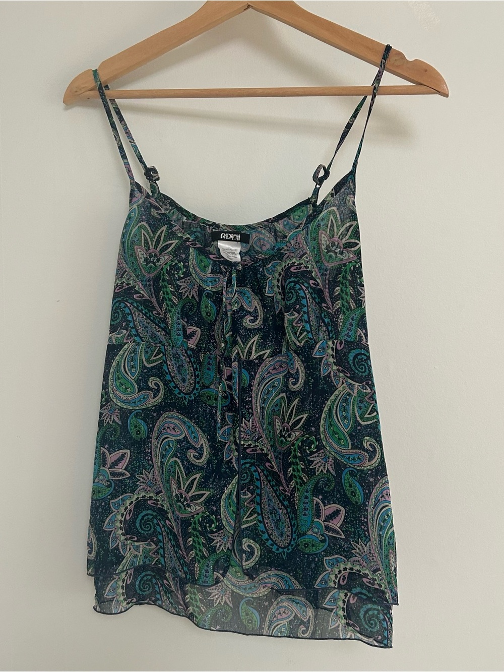 Y2K Navy Paisley Print Cami Top